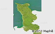 Satellite 3D Map of Manche, single color outside