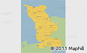 Savanna Style 3D Map of Manche, single color outside
