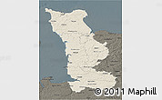 Shaded Relief 3D Map of Manche, darken