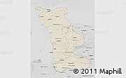 Shaded Relief 3D Map of Manche, desaturated