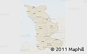 Shaded Relief 3D Map of Manche, lighten