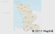 Shaded Relief 3D Map of Manche, single color outside