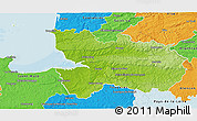 Physical 3D Map of Avranches, political outside