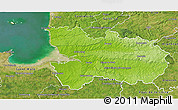 Physical 3D Map of Avranches, satellite outside