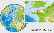 Physical Location Map of Avranches, highlighted grandparent region