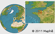 Satellite Location Map of Avranches