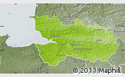Physical Map of Avranches, semi-desaturated