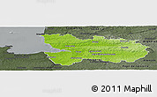 Physical Panoramic Map of Avranches, darken, semi-desaturated