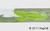 Physical Panoramic Map of Avranches, semi-desaturated