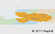 Political Panoramic Map of Avranches, lighten