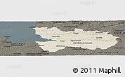 Shaded Relief Panoramic Map of Avranches, darken