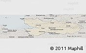 Shaded Relief Panoramic Map of Avranches, semi-desaturated