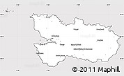 Silver Style Simple Map of Avranches, cropped outside