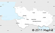 Silver Style Simple Map of Avranches, single color outside
