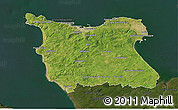 Satellite 3D Map of Cherbourg, darken