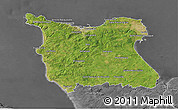 Satellite 3D Map of Cherbourg, desaturated