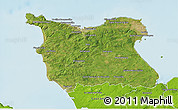 Satellite 3D Map of Cherbourg, physical outside