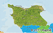 Satellite 3D Map of Cherbourg, political outside