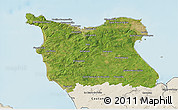 Satellite 3D Map of Cherbourg, shaded relief outside