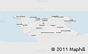 Silver Style Panoramic Map of Cherbourg, single color outside