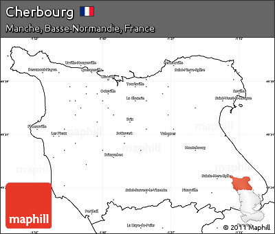 Blank Simple Map of Cherbourg