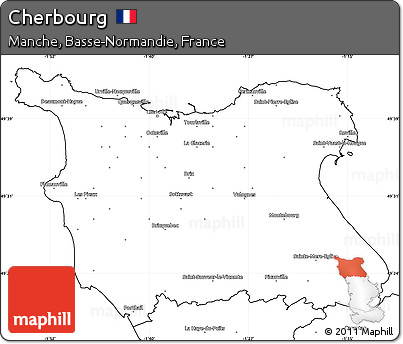 Blank Simple Map of Cherbourg