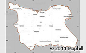 Gray Simple Map of Cherbourg, cropped outside