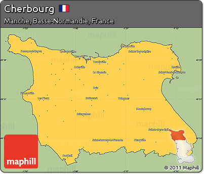 Savanna Style Simple Map of Cherbourg, cropped outside