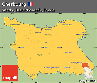 Savanna Style Simple Map of Cherbourg, cropped outside