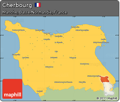Savanna Style Simple Map of Cherbourg, single color outside