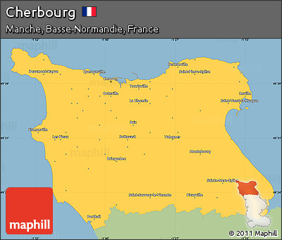 Savanna Style Simple Map of Cherbourg, single color outside