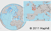 Gray Location Map of Manche, within the entire country
