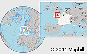 Gray Location Map of Manche, highlighted country, within the entire country