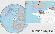 Gray Location Map of Manche, highlighted country, highlighted parent region