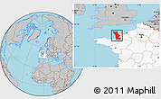 Gray Location Map of Manche, highlighted country
