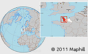 Gray Location Map of Manche, highlighted parent region
