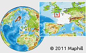 Physical Location Map of Manche, highlighted country, within the entire country