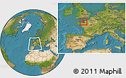 Satellite Location Map of Manche, within the entire country