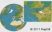 Satellite Location Map of Manche, highlighted parent region