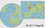 Savanna Style Location Map of Manche, within the entire country