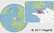 Savanna Style Location Map of Manche, highlighted country, highlighted parent region