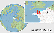 Savanna Style Location Map of Manche, highlighted country