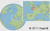 Savanna Style Location Map of Manche, highlighted parent region, within the entire country