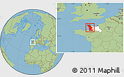 Savanna Style Location Map of Manche, highlighted parent region
