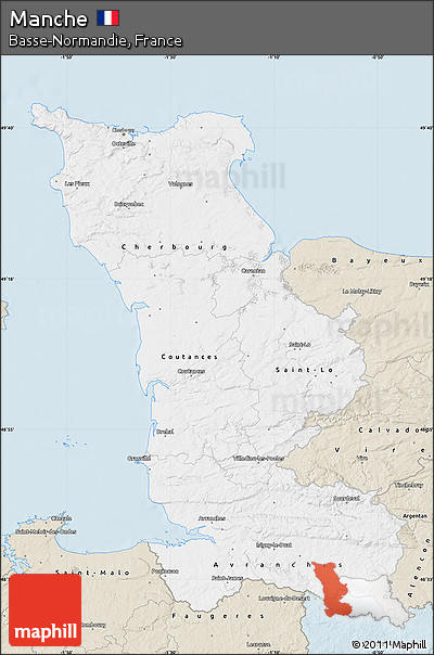 Classic Style Map of Manche
