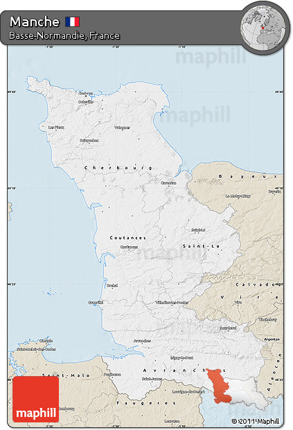 Classic Style Map of Manche