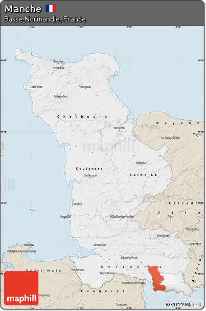 Classic Style Map of Manche