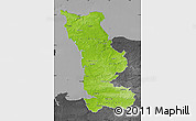 Physical Map of Manche, darken, desaturated