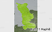 Physical Map of Manche, darken, semi-desaturated