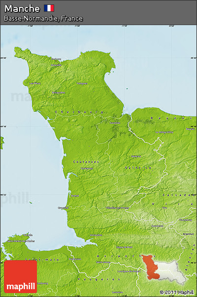 Physical Map of Manche